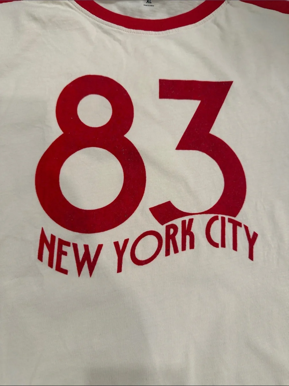 J. Crew Cream Short-Sleeve '83 New York City Graphic Tee with Red Accents